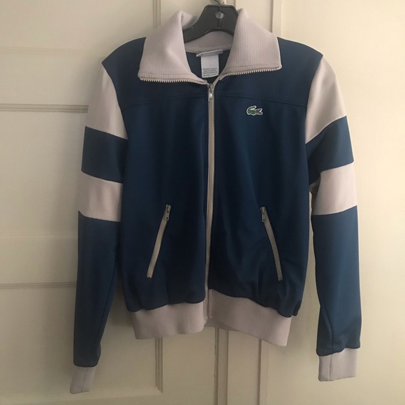 Chemise Lacoste Blue & Beige Bomber Jacket! - Picture 3 of 8